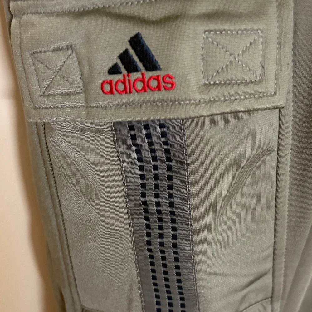 adidas Originals Grey Cargo Pants with Dark Side Panels - Picture 2 of 5